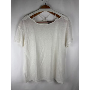 NWOT Women's PAIGE Linen Blend Top White Size L